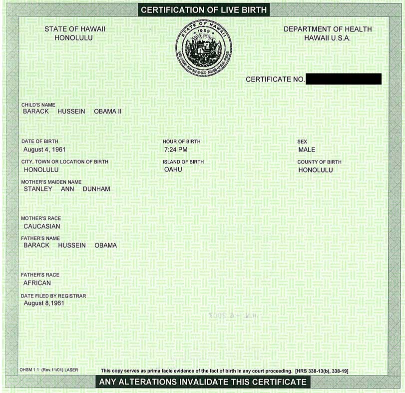 obama birth certificate. Obama#39;s Birth Certificate?