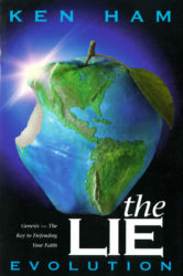 cover art of "The Lie: Evolution," featuring an apple-shaped globe with a bite having been taken out of it